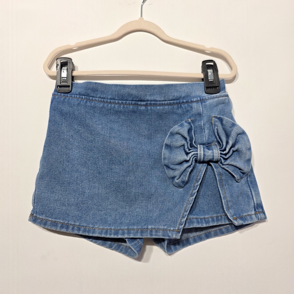 H&M Blue Denim Skort with Bow